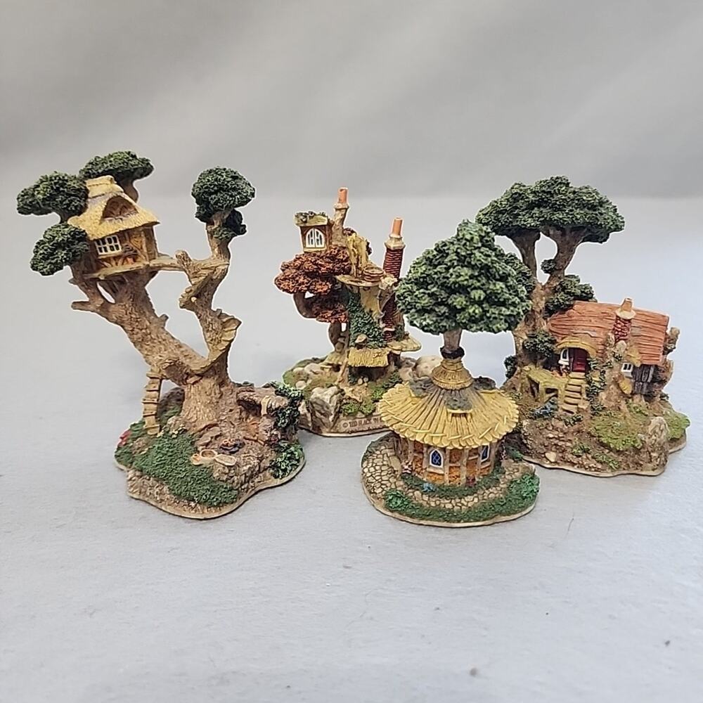 Lot‎ of 4 Woodly Wise Treehouse Cottage Sculptures John Hind Studios Ted Slack